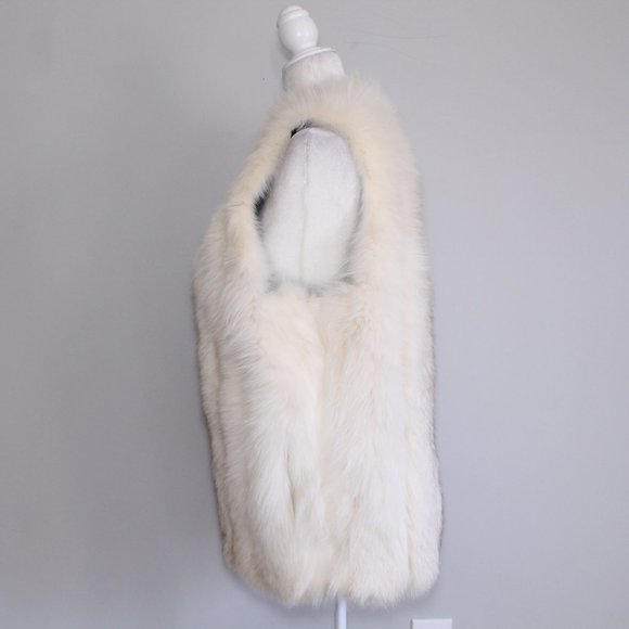 100% Real Fur White Lined Vest (Restored) - Picture 4 of 7
